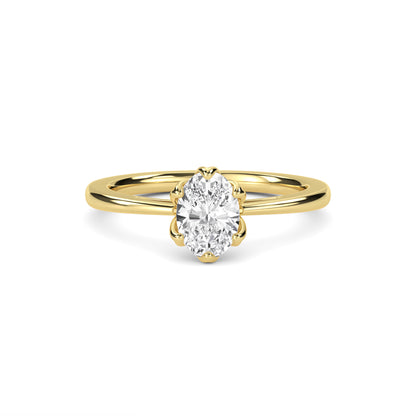 18 KT Gold Lab Grown Diamond Elegant Solitaire Ring for Women