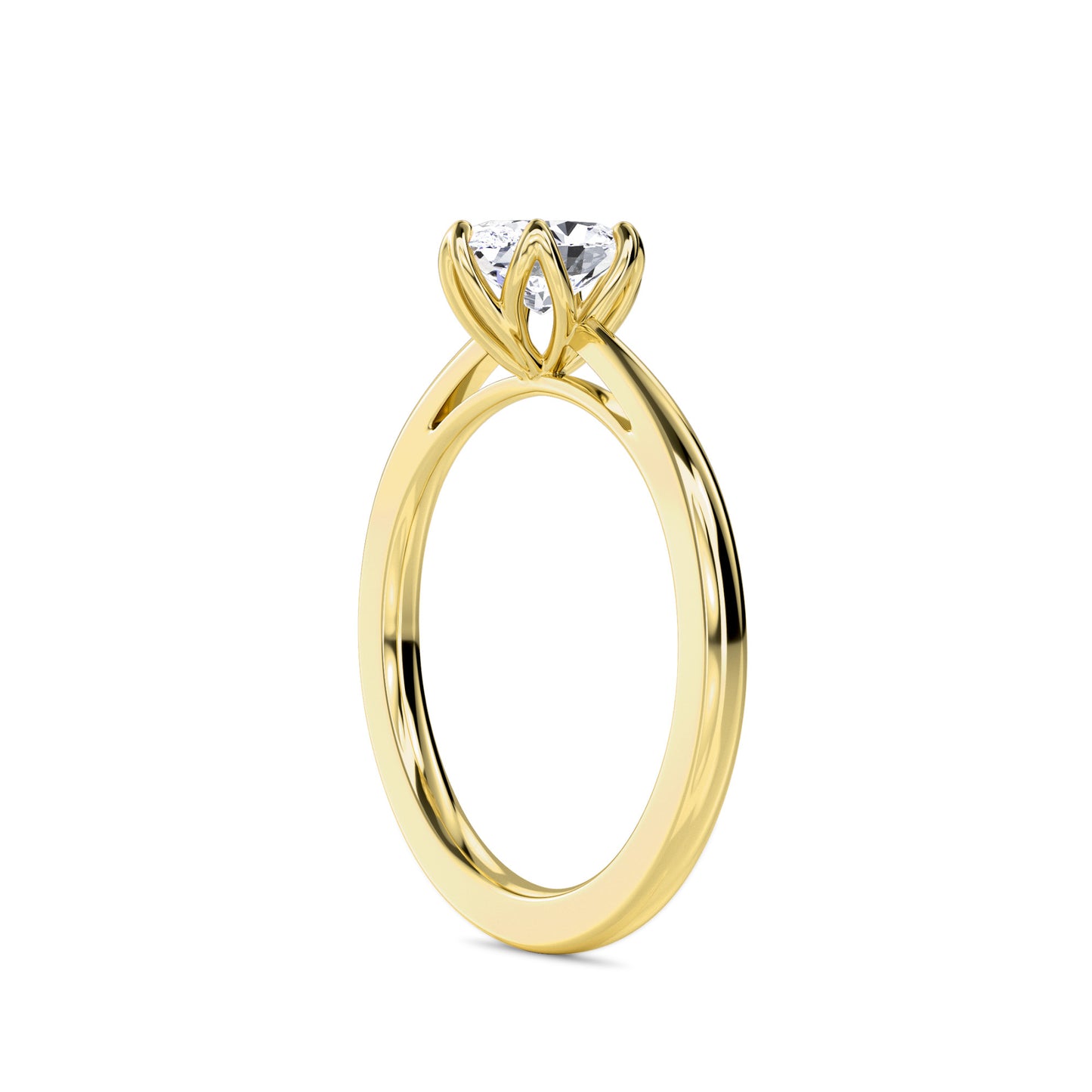 18 KT Gold Lab Grown Diamond Elegant Solitaire Ring for Women