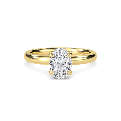 18 KT Gold Lab Grown Diamond Elegant Solitaire Ring for Women