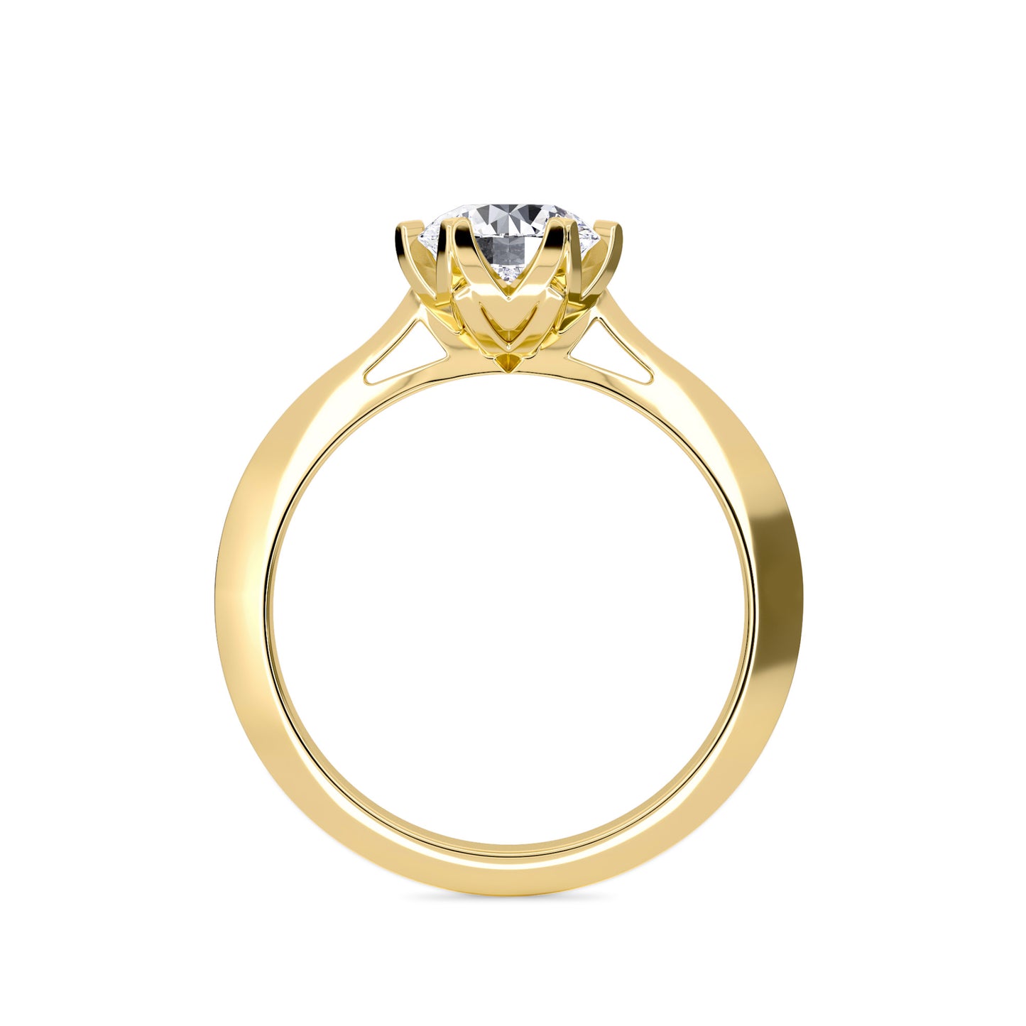 18 KT Gold Lab Grown Diamond Elegant Solitaire Ring for Women