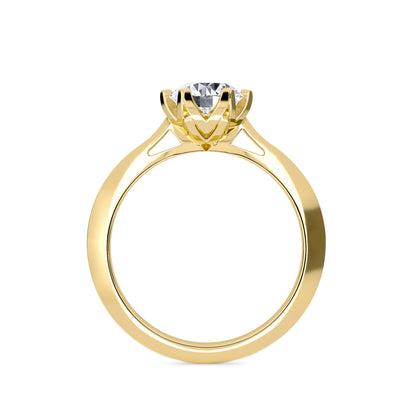 18 KT Gold Lab Grown Diamond Elegant Solitaire Ring for Women