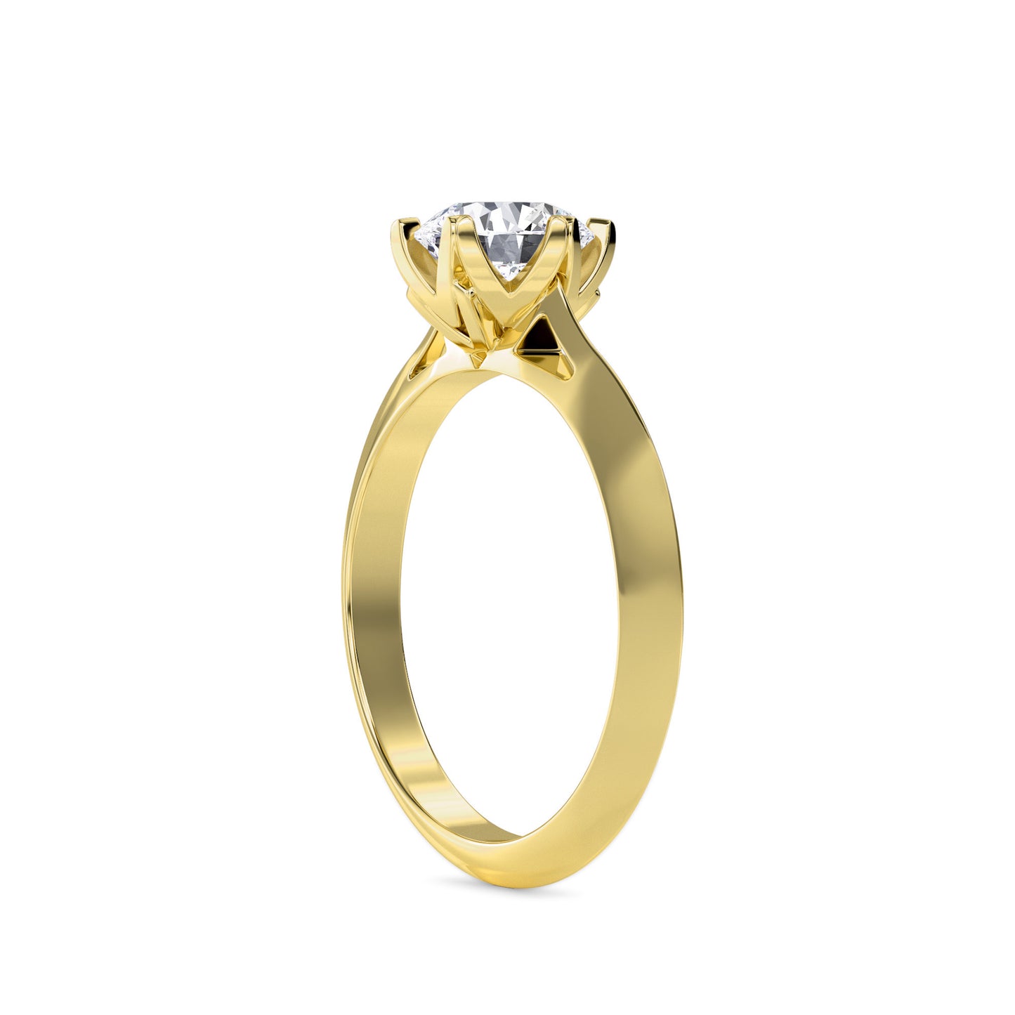 18 KT Gold Lab Grown Diamond Elegant Solitaire Ring for Women