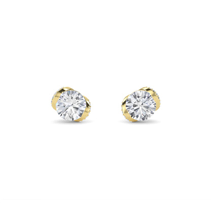 18 Kt Gold Lab Grown Diamond Stud Earrings