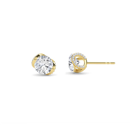 18 Kt Gold Lab Grown Diamond Stud Earrings