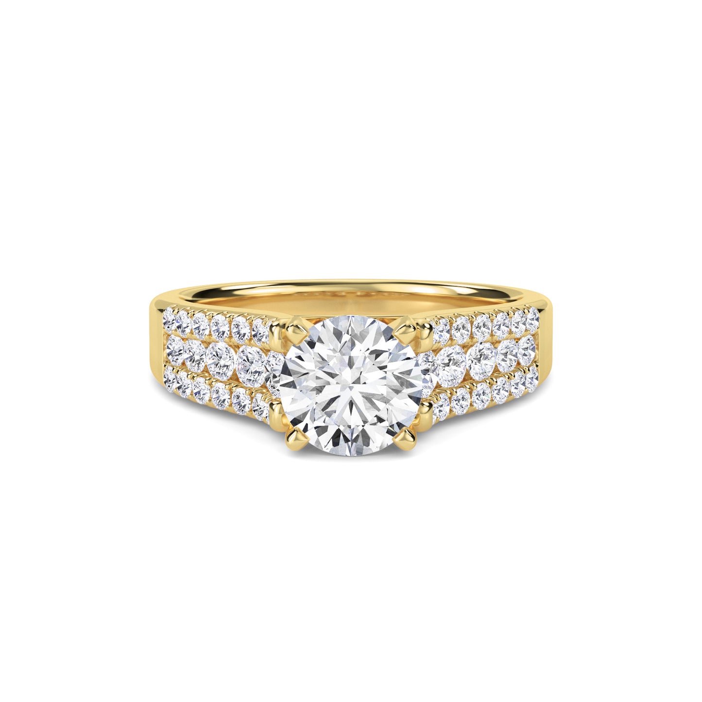 18 KT Gold Lab Grown Diamond Dazzling Evening Ring for Women