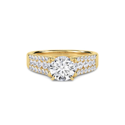 18 KT Gold Lab Grown Diamond Dazzling Evening Ring for Women