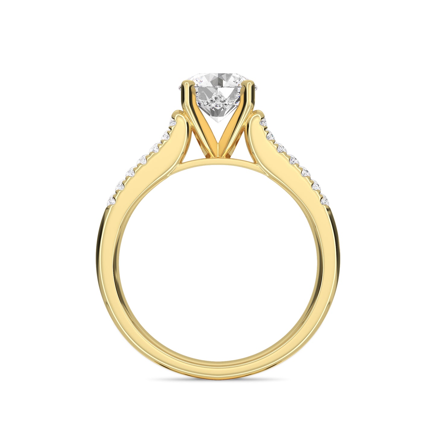 18 KT Gold Lab Grown Diamond Dazzling Evening Ring for Women