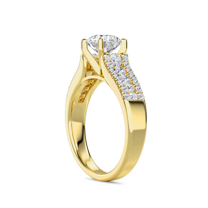 18 KT Gold Lab Grown Diamond Dazzling Evening Ring for Women