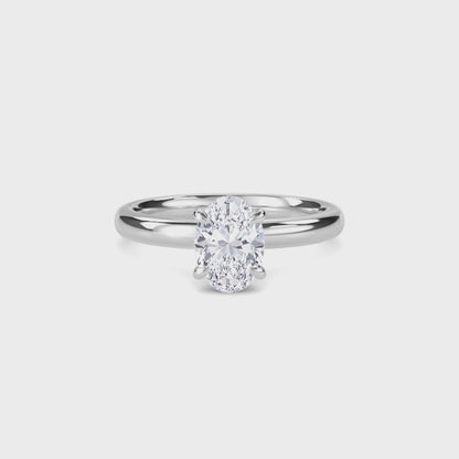 18 KT Gold Lab Grown Diamond Elegant Solitaire Ring for Women