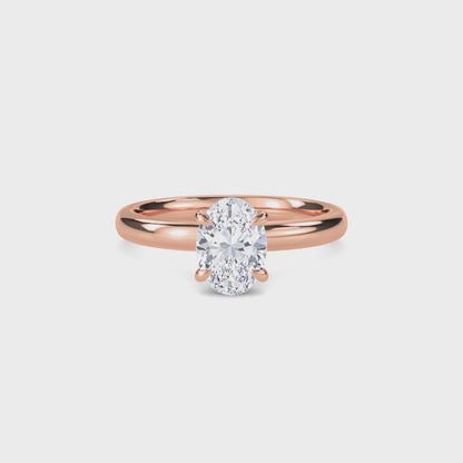 18 KT Gold Lab Grown Diamond Elegant Solitaire Ring for Women