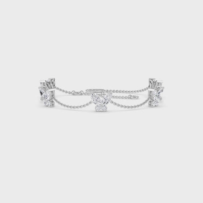 18 KT Gold Lab Grown Diamond Link Bracelets