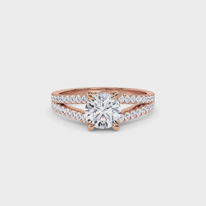 18 KT Gold Lab Grown Diamond Vintage-Inspired Wedding Ring for Women