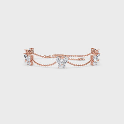 18 KT Gold Lab Grown Diamond Link Bracelets