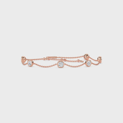 18 KT Gold Lab Grown Diamond Link Bracelets