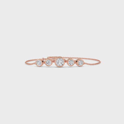 18 KT Gold Lab Grown Diamond Link Bracelets