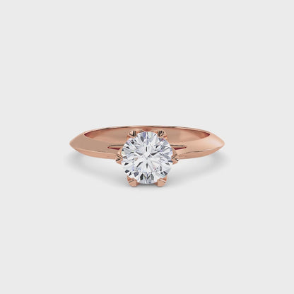 18 KT Gold Lab Grown Diamond Elegant Solitaire Ring for Women