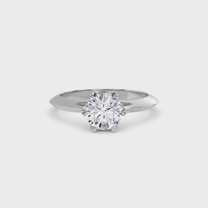 18 KT Gold Lab Grown Diamond Elegant Solitaire Ring for Women